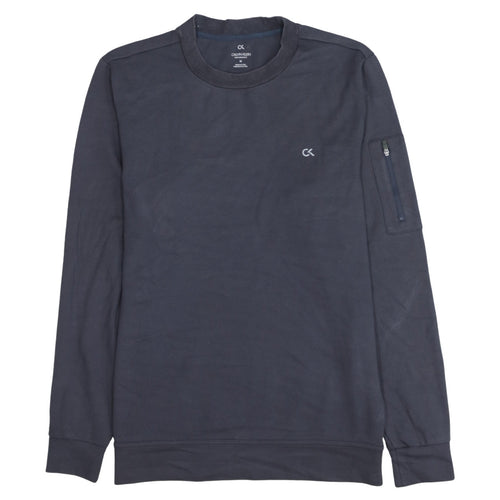 Calvin Klein Men Blue Crew Neck Pullover Sweatshirt Medium