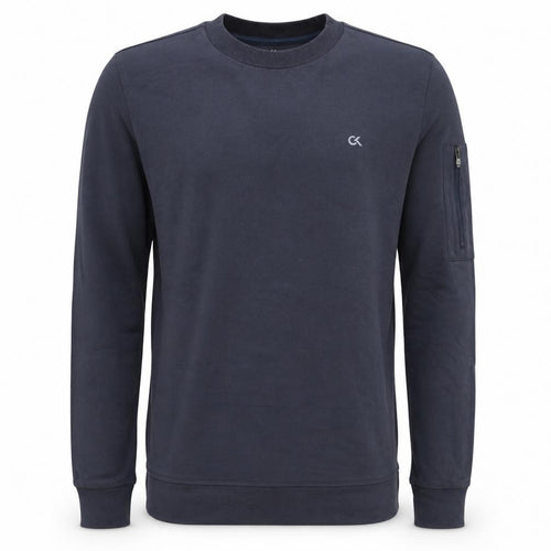 Calvin Klein Men Blue Crew Neck Pullover Sweatshirt Medium