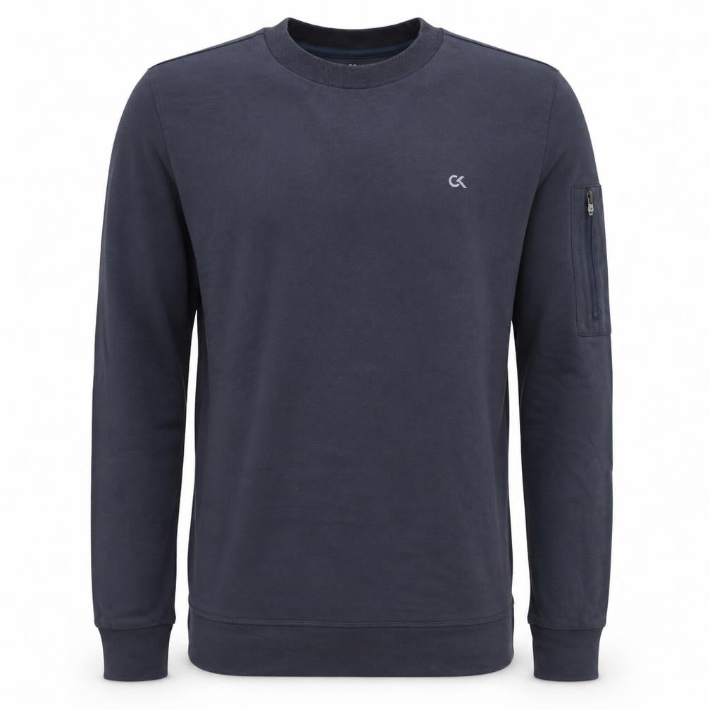 Calvin Klein Men Blue Crew Neck Pullover Sweatshirt Medium