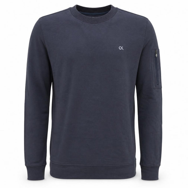 Calvin Klein Men Blue Crew Neck Pullover Sweatshirt Medium
