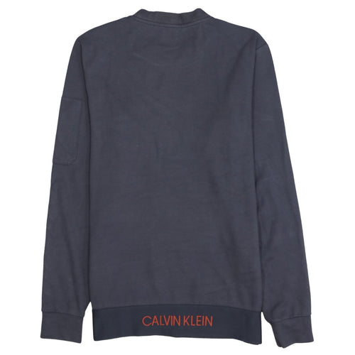 Calvin Klein Men Blue Crew Neck Pullover Sweatshirt Medium