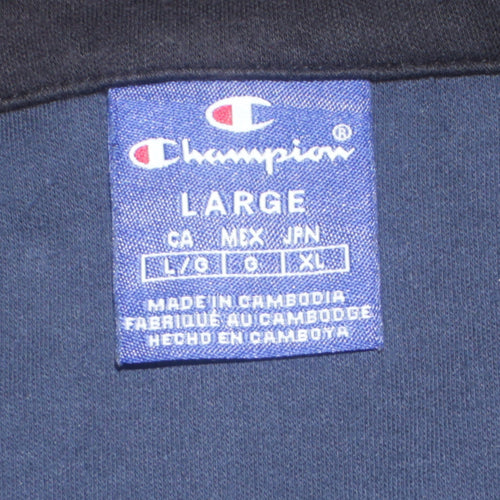 Champion Men's Black & Navy 1/2 Zip Pullover Hoodie Size L