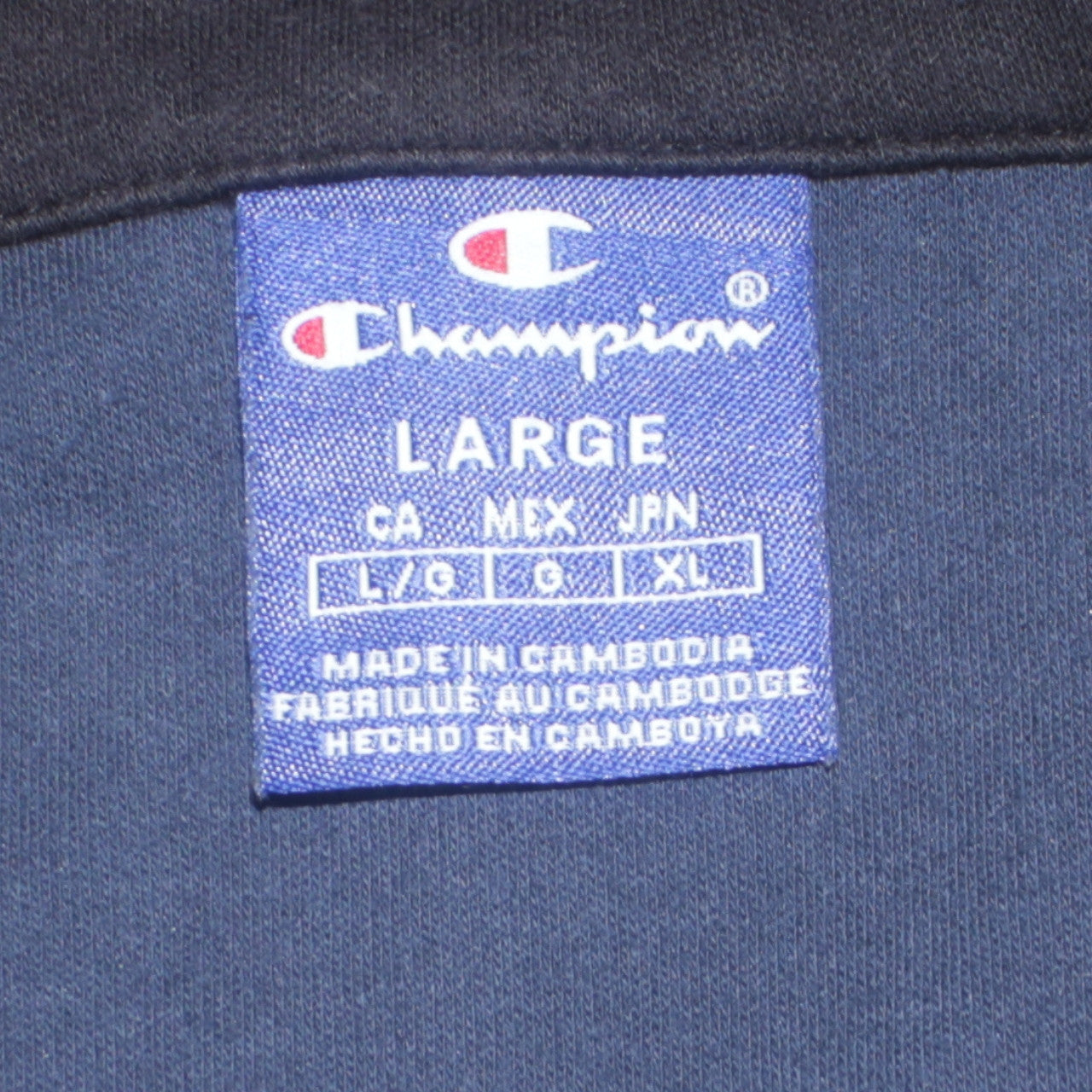 Champion Men's Black & Navy 1/2 Zip Pullover Hoodie Size L