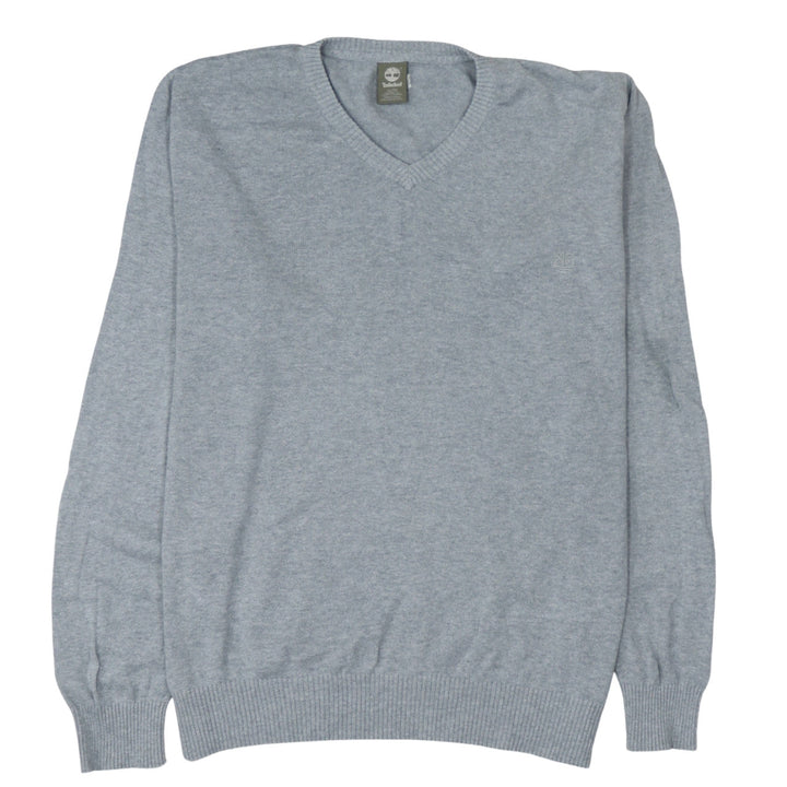 Timberland Men’s Grey Cotton V-Neck Jumper XL Regular Fit