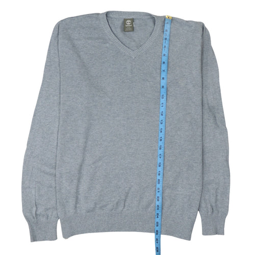 Timberland Men’s Grey Cotton V-Neck Jumper XL Regular Fit