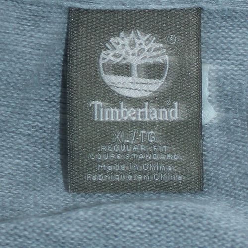 Timberland Men’s Grey Cotton V-Neck Jumper XL Regular Fit