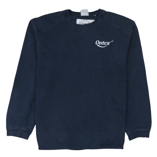 Russell Mens Blue Crew Neck Pullover Sweatshirt Size L