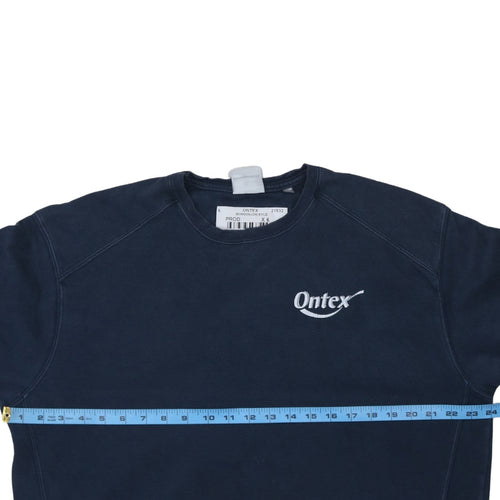Russell Mens Blue Crew Neck Pullover Sweatshirt Size L