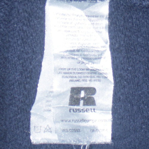 Russell Mens Blue Crew Neck Pullover Sweatshirt Size L