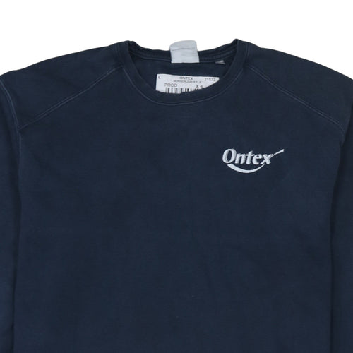 Russell Mens Blue Crew Neck Pullover Sweatshirt Size L