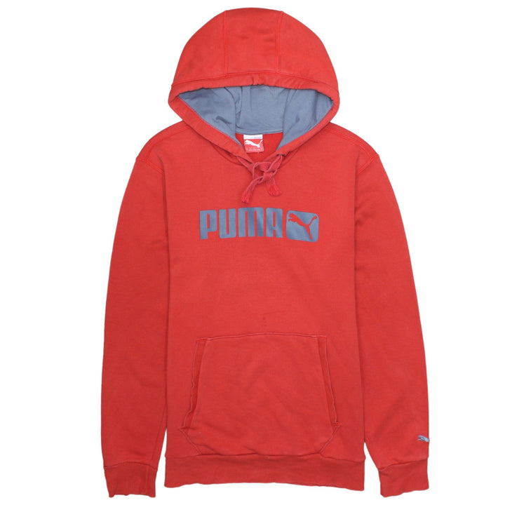 Puma Men's Red Pullover Hoodie Size S Logo Fleece Casual Sweatshirt