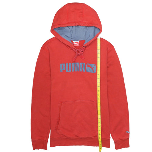 Puma Men's Red Pullover Hoodie Size S Logo Fleece Casual Sweatshirt