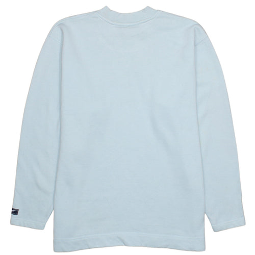 Reebok Women Light Blue Cotton Blend Crew Neck Pullover Sweatshirt Size 10