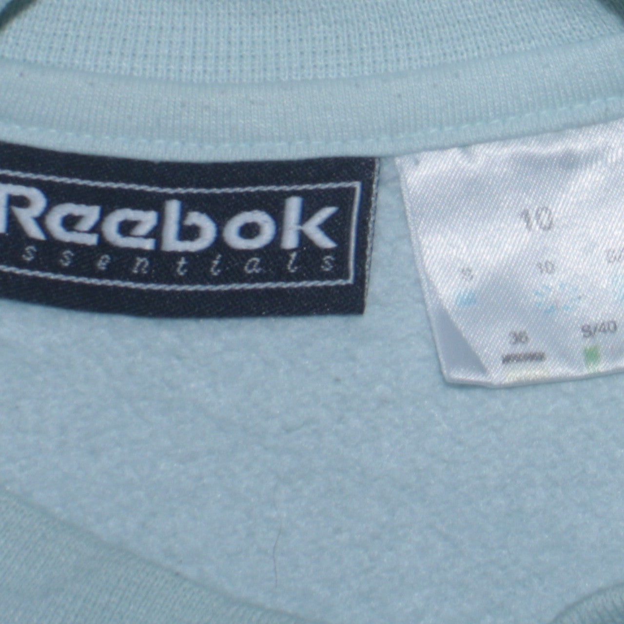 Reebok Women Light Blue Cotton Blend Crew Neck Pullover Sweatshirt Size 10
