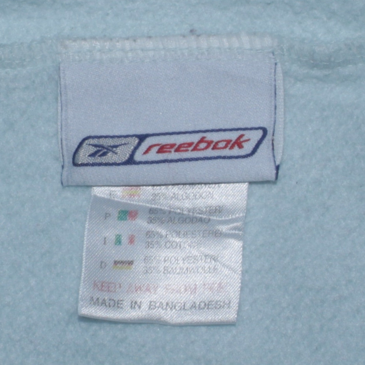 Reebok Women Light Blue Cotton Blend Crew Neck Pullover Sweatshirt Size 10