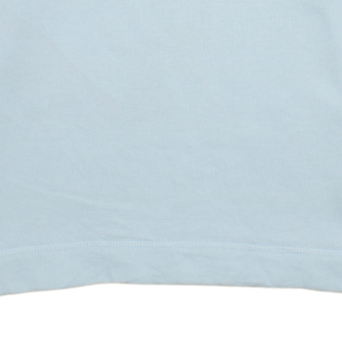Reebok Women Light Blue Cotton Blend Crew Neck Pullover Sweatshirt Size 10
