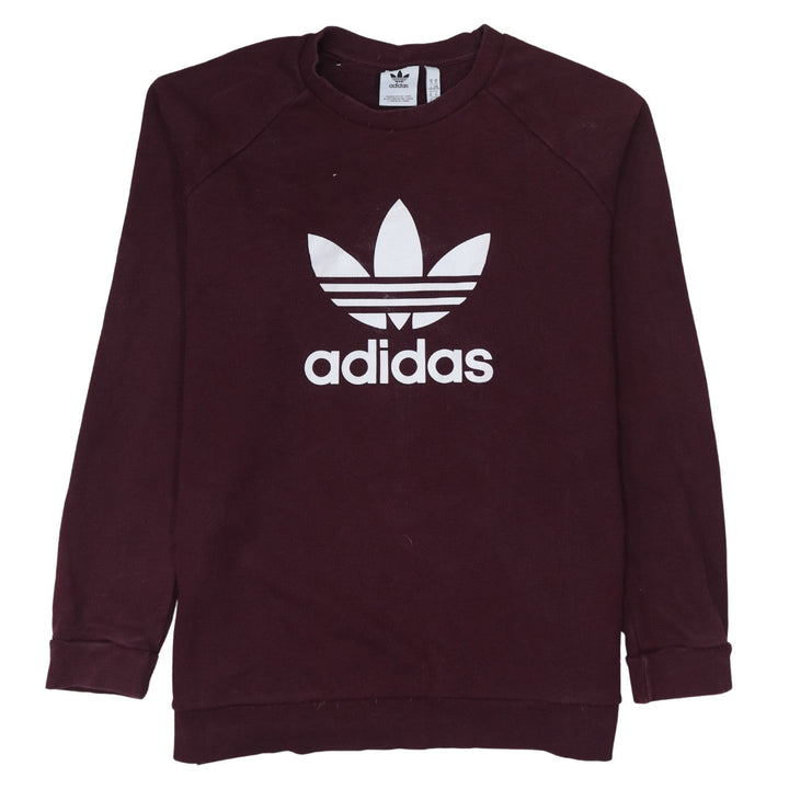 Adidas Womens Burgundy Crew Neck Logo Sweatshirt XL