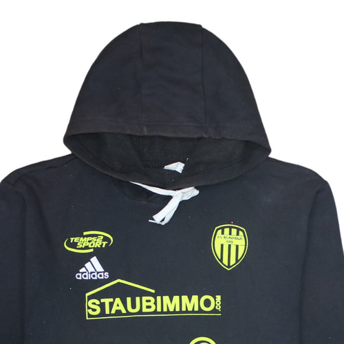 Adidas Mens Black XL Pullover Hoodie AS Kunheim Sports Fleece Sweatshirt