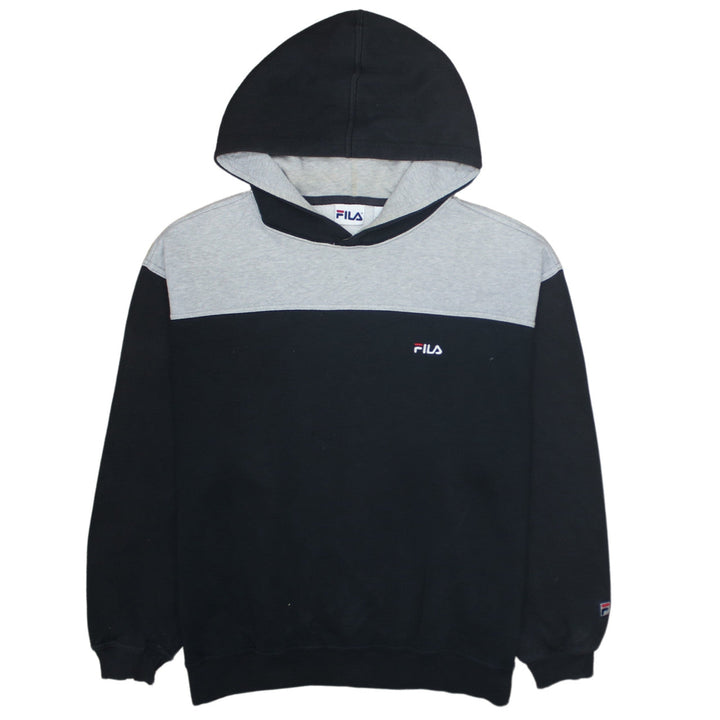 FILA Mens Black & Grey Pullover Hoodie Size L Regular Fit