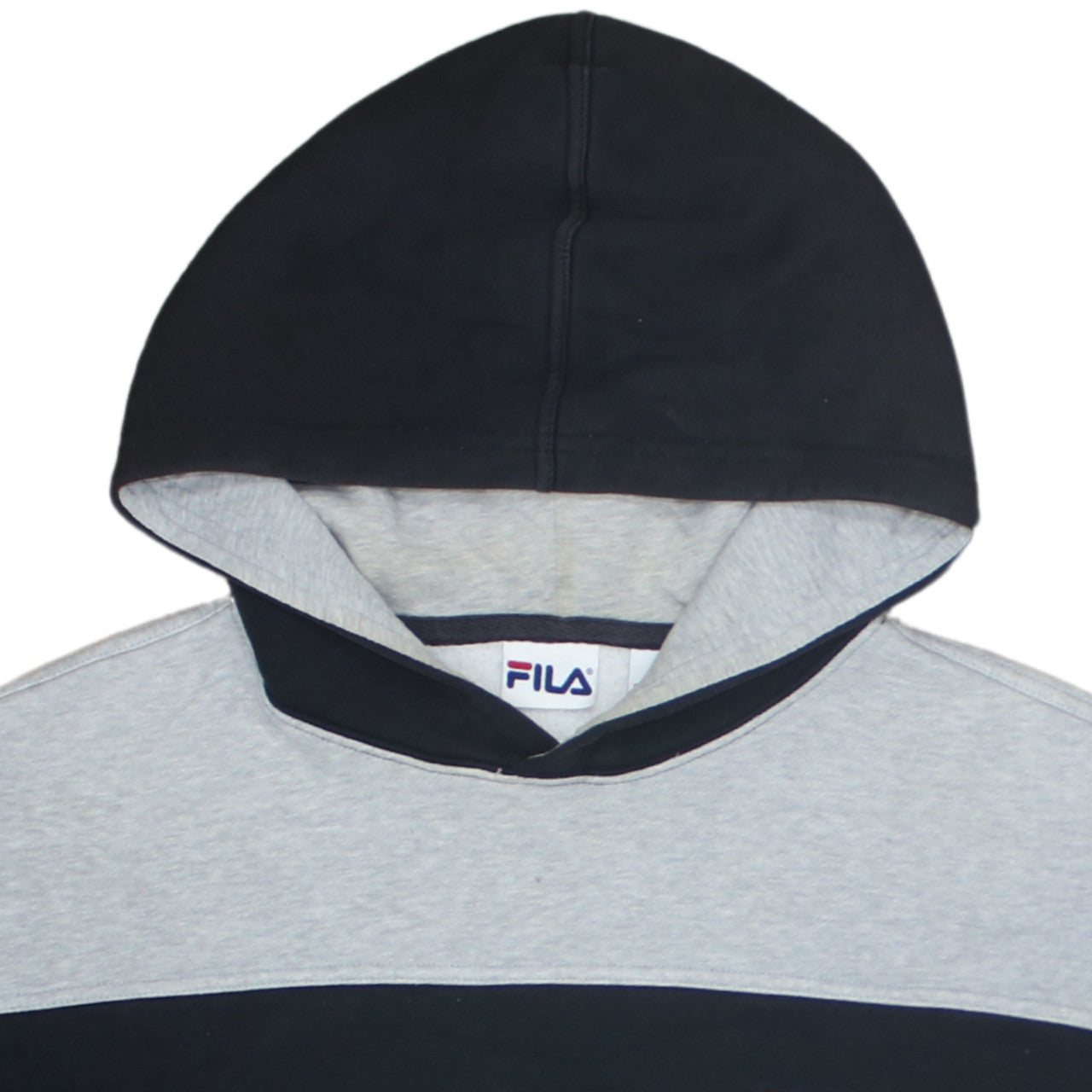 FILA Mens Black & Grey Pullover Hoodie Size L Regular Fit