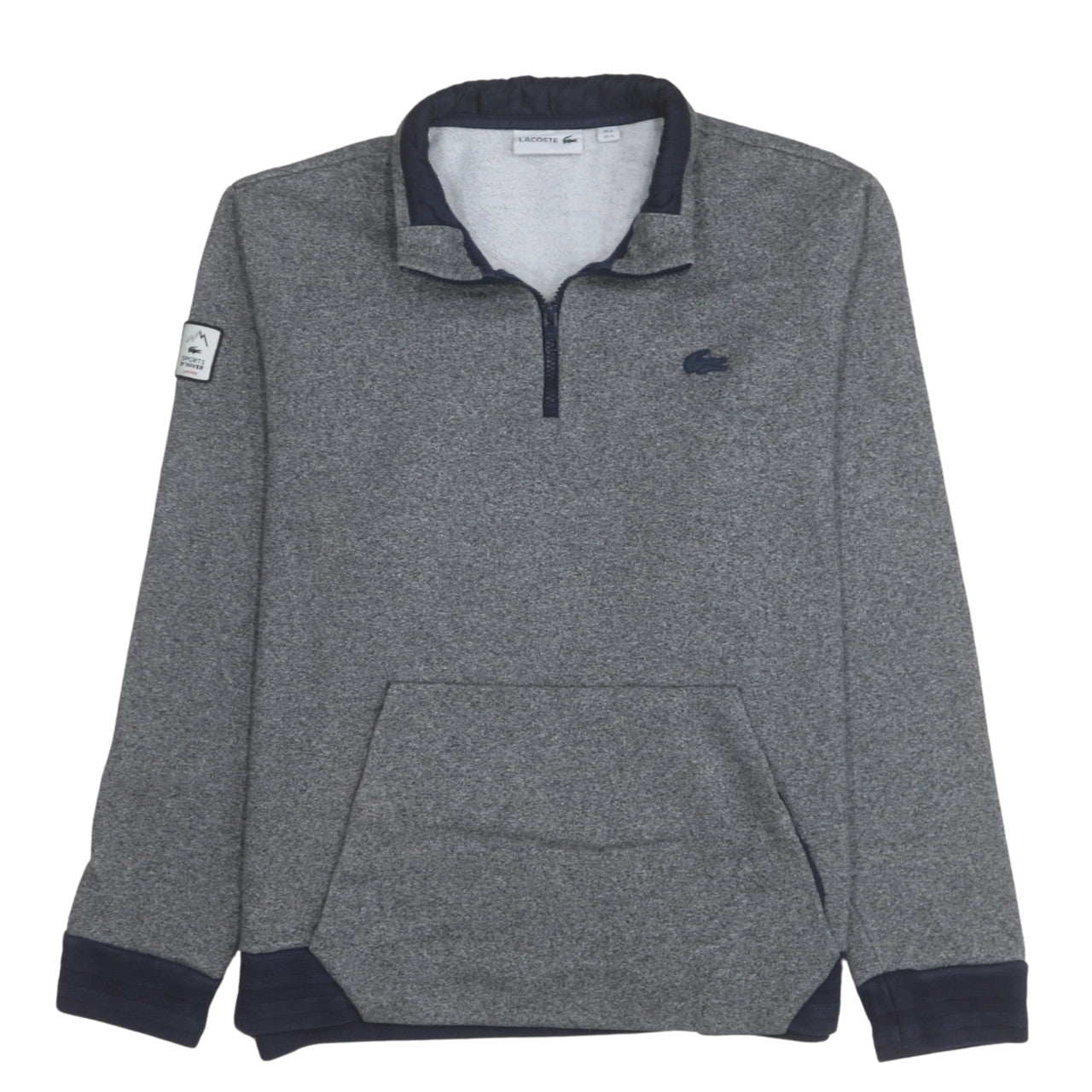 Lacoste Men's Grey Fleece 1/4 Zip Pullover Sweatshirt XL