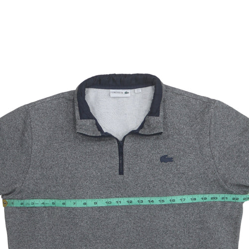 Lacoste Men's Grey Fleece 1/4 Zip Pullover Sweatshirt XL