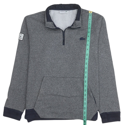 Lacoste Men's Grey Fleece 1/4 Zip Pullover Sweatshirt XL