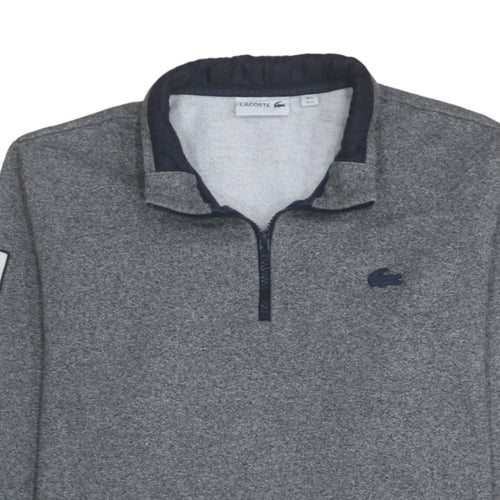 Lacoste Men's Grey Fleece 1/4 Zip Pullover Sweatshirt XL