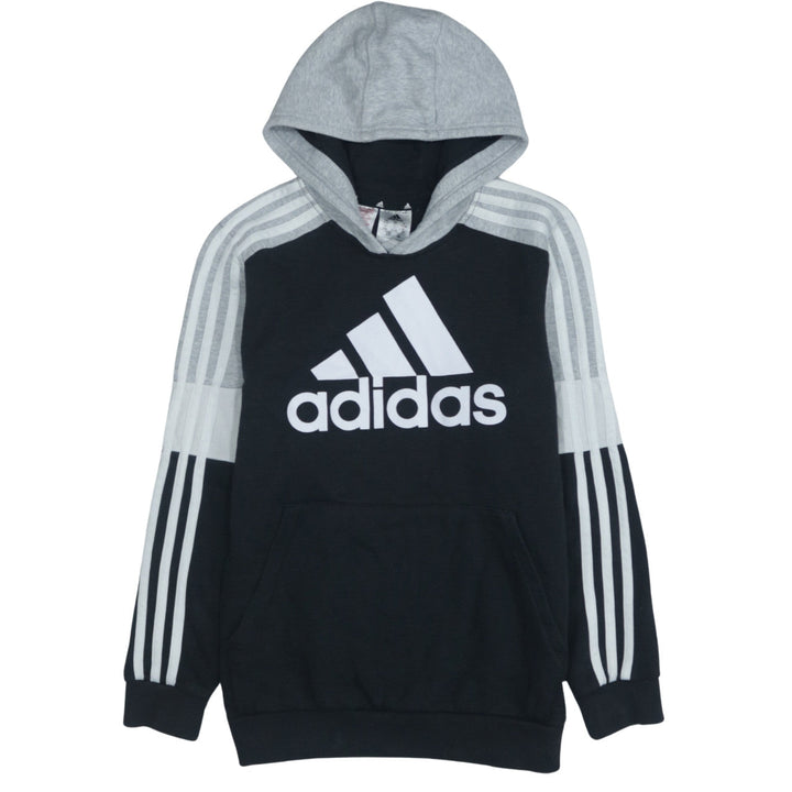 Adidas Boys Black Pullover Hoodie 13-14 Years Sports Logo Sweatshirt