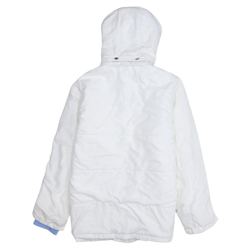 Puma Women's White Hooded Puffer Jacket Size M Winter Coat