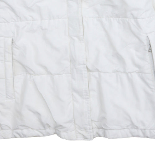 Puma Women's White Hooded Puffer Jacket Size M Winter Coat