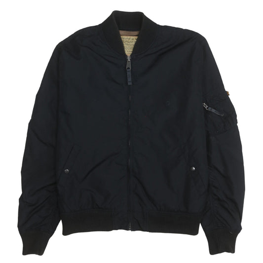 Alpha Industries Men’s Black 2XL Bomber Jacket Nylon Military Style