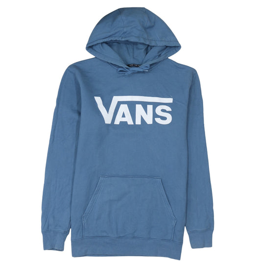 Vans Men's Blue Pullover Hoodie Medium Cotton Graphic Logo