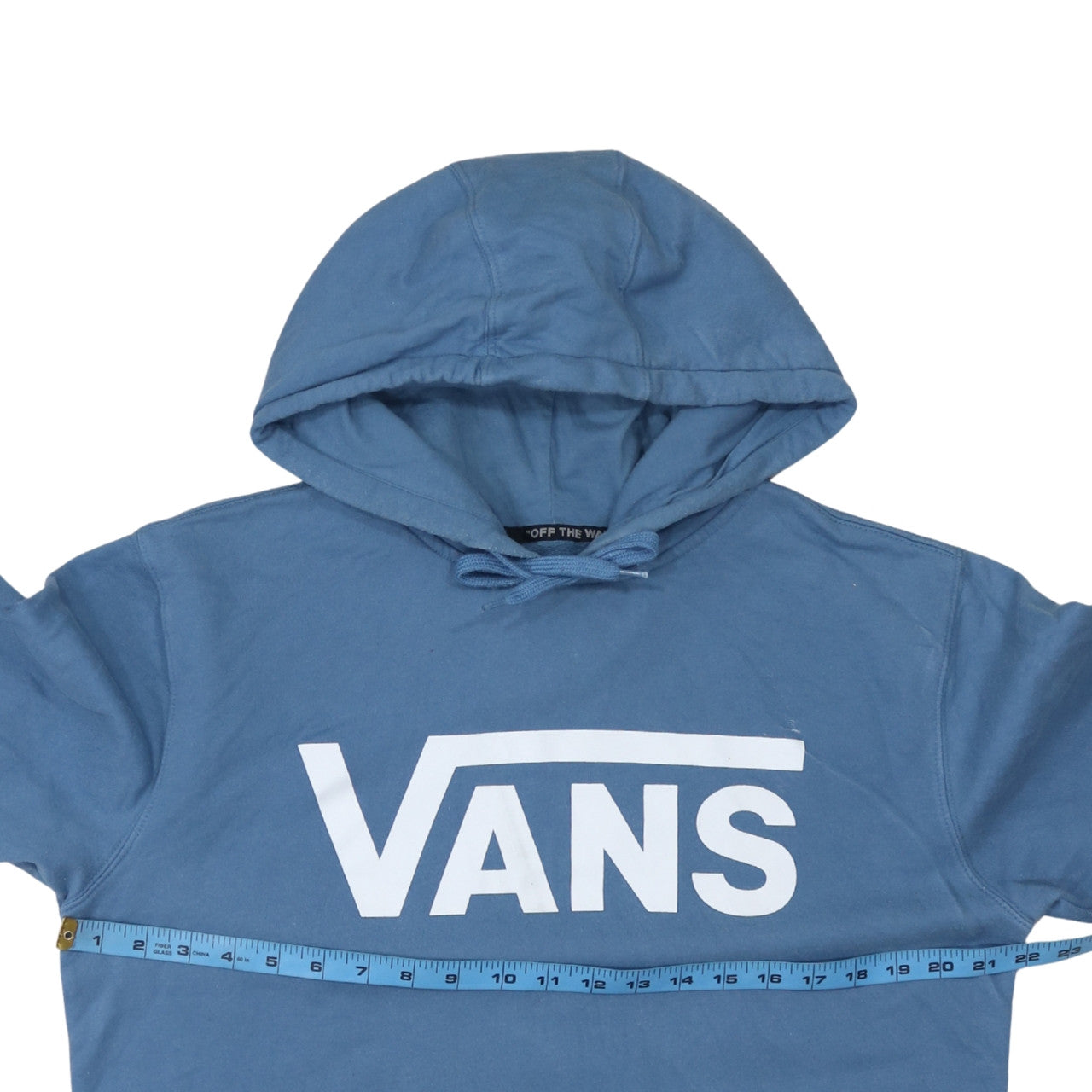 Vans Men's Blue Pullover Hoodie Medium Cotton Graphic Logo