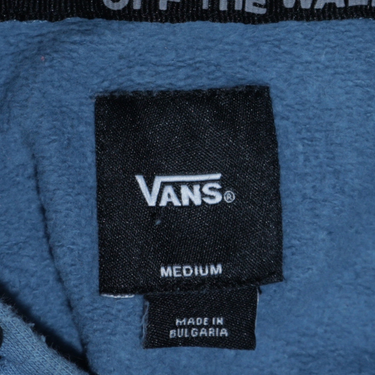 Vans Men's Blue Pullover Hoodie Medium Cotton Graphic Logo