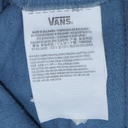 Vans Men's Blue Pullover Hoodie Medium Cotton Graphic Logo