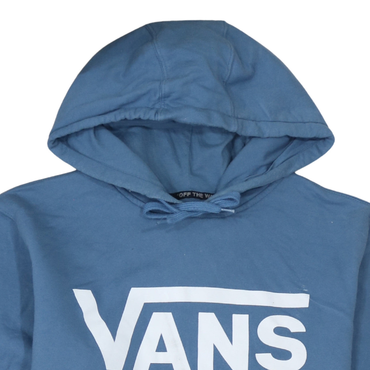 Vans Men's Blue Pullover Hoodie Medium Cotton Graphic Logo