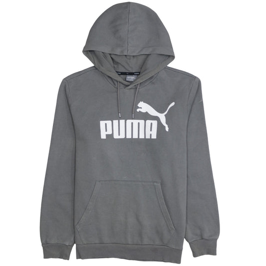 Puma Men's Grey Pullover Hoodie Small Graphic Print Sportswear