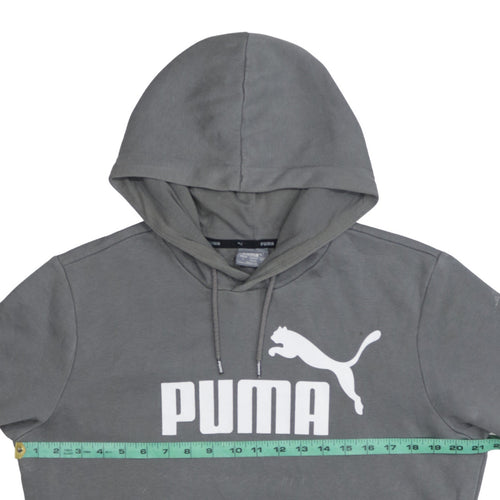 Puma Men's Grey Pullover Hoodie Small Graphic Print Sportswear