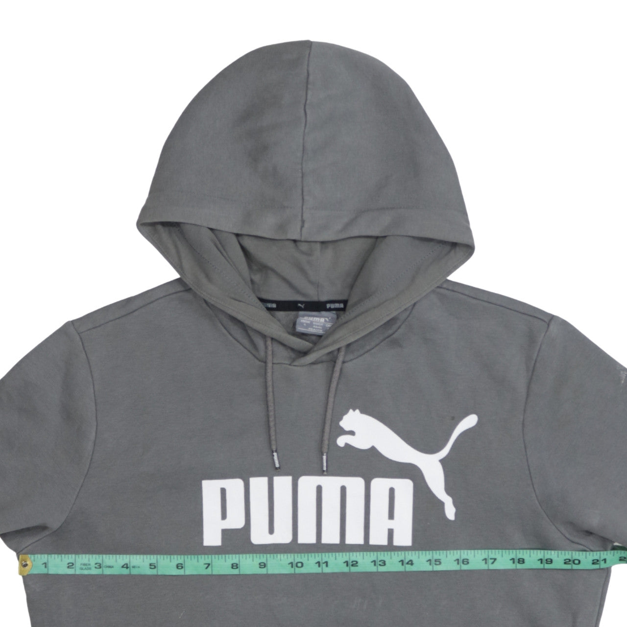 Puma Men's Grey Pullover Hoodie Small Graphic Print Sportswear