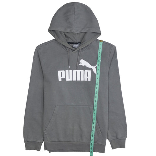 Puma Men's Grey Pullover Hoodie Small Graphic Print Sportswear