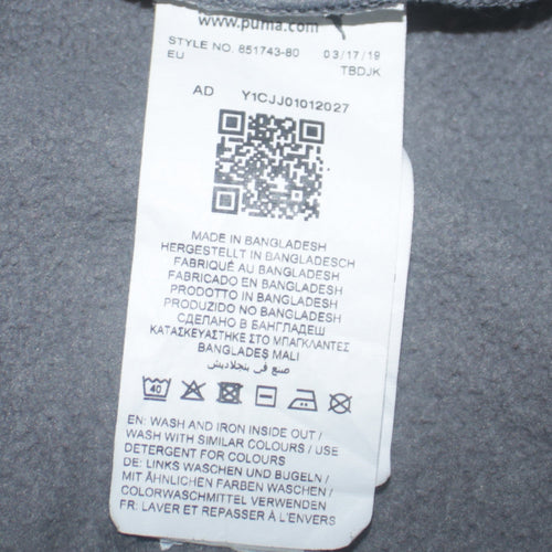 Puma Men's Grey Pullover Hoodie Small Graphic Print Sportswear