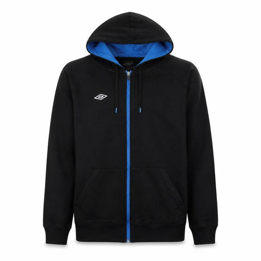 Front view of Umbro Men's Black Full Zip Hoodie L Sports Casual Fleece