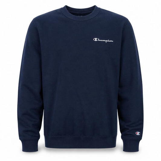 Front view of Champion Men's Blue Large Pullover Crew Neck Sweatshirt