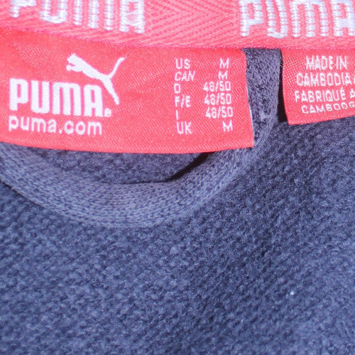 Puma Men's Blue Track Jacket Size M Full Zip Cotton Blend Activewear