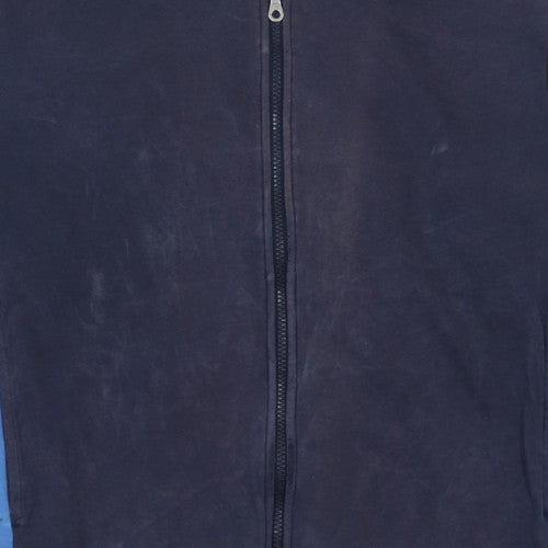 Puma Men's Blue Track Jacket Size M Full Zip Cotton Blend Activewear