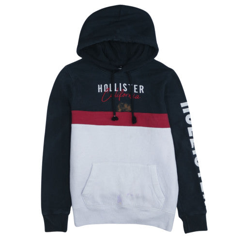 Hollister Mens Multicoloured XS Pullover Hoodie with Logo Print