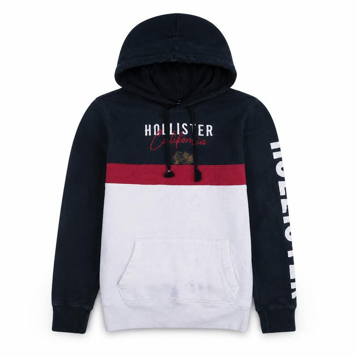 Hollister Mens Multicoloured XS Pullover Hoodie with Logo Print