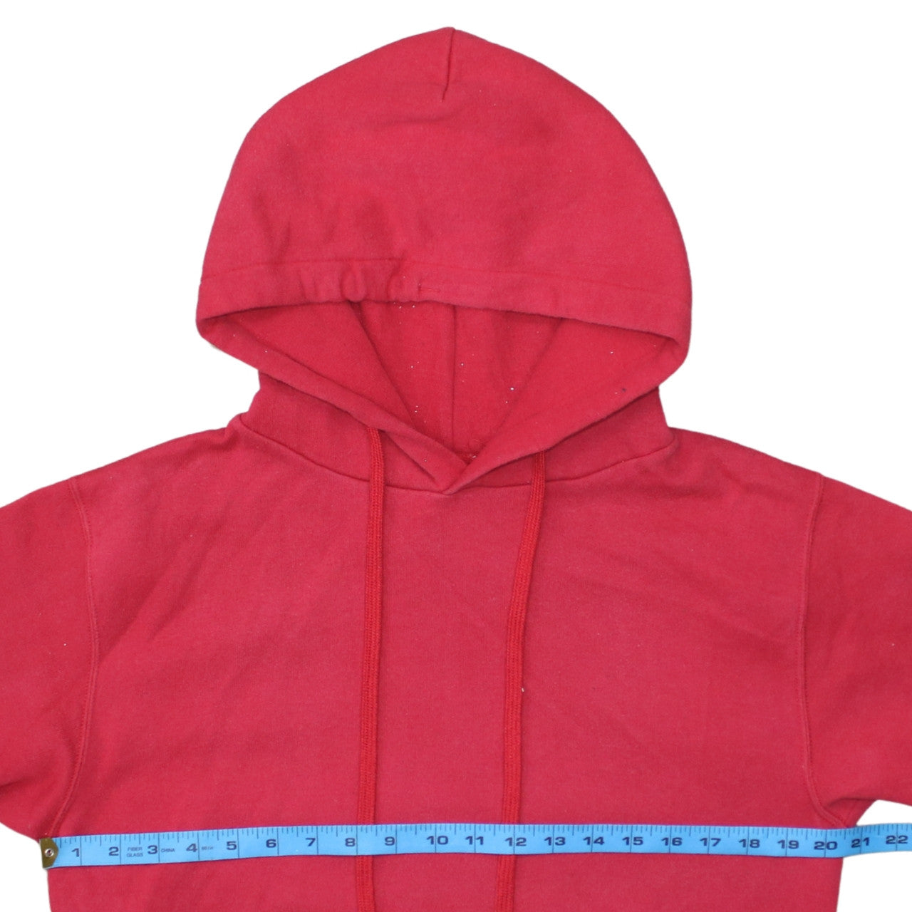 Russell Mens Red Pullover Hoodie Small Fleece Lined Hooded Sweatshirt