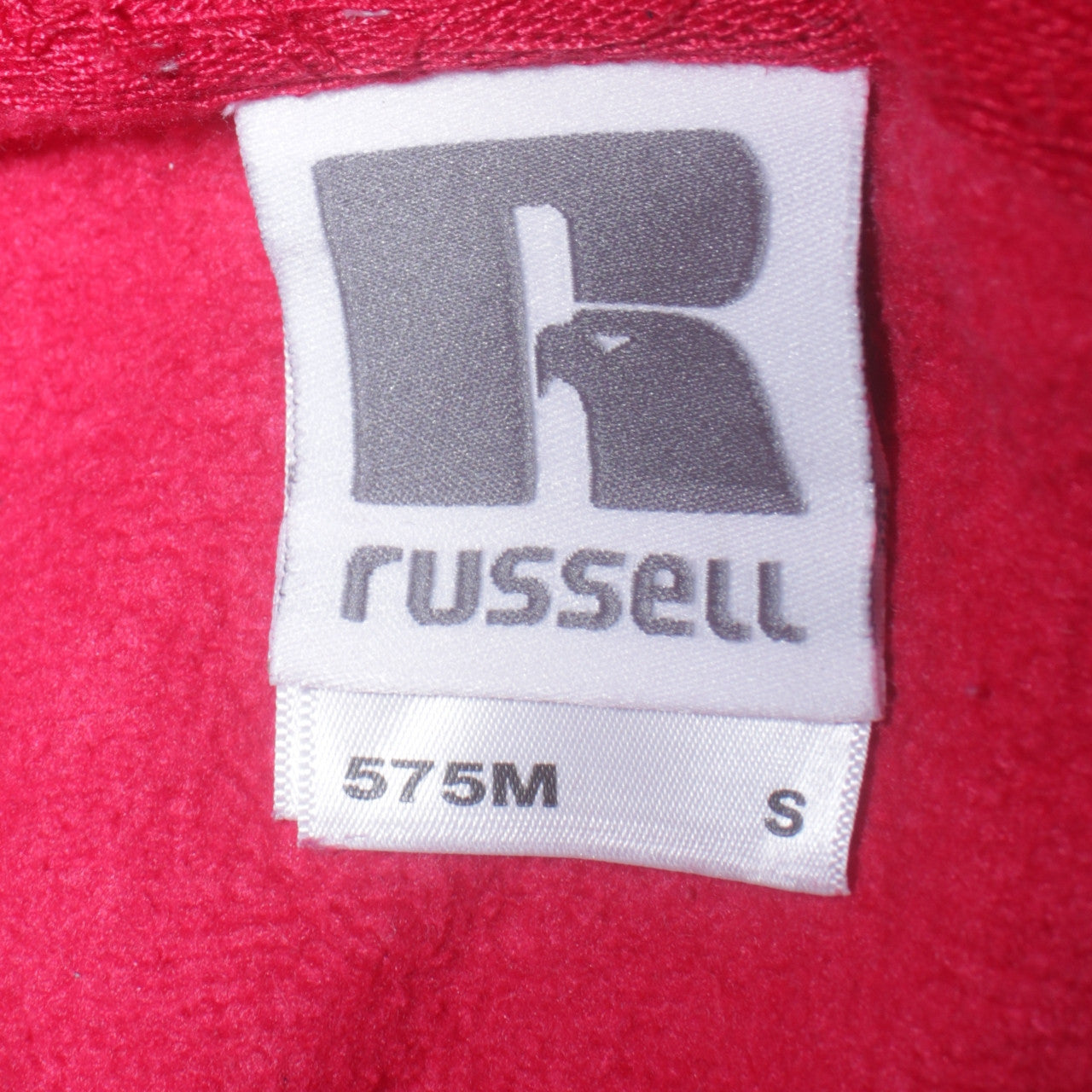 Russell Mens Red Pullover Hoodie Small Fleece Lined Hooded Sweatshirt